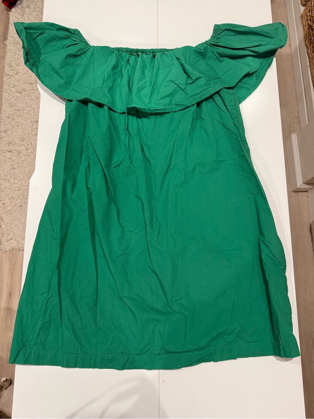 Who What Wear Emerald Green Off-Shoulder Dress